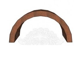 Полукруглый арочный элемент, серия Cavino, 250х270х500 мм, цвет: какао (Arcave)