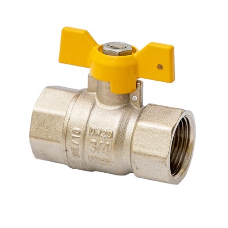 Кран Газовый MVI 1/2"внутренняя-внутренняя, бабочка