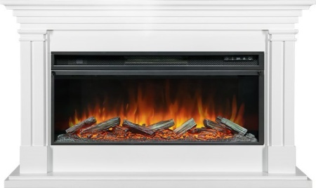 Каминокомплект Lyon 42 SFT (Разборный)  - Белый с очагом Vision 42 LOG LED