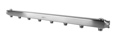 Коллектор из нержавеющей стали MVI, м\ц 100мм, 1"x1/2", 8 выходов
